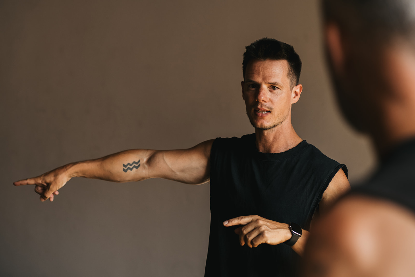 Edward Pike, portrait photographer in Crete and London, on a shoot